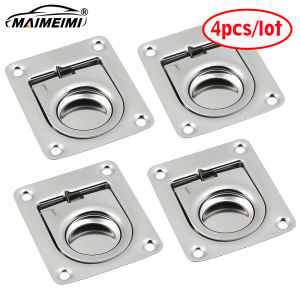 1 2 4 pcs Stainless Steel 316 Locking Pull Ring Recessed Pull Handle 65x55mm Locker Flush Lift Ring for Marine Boatn Yacht
