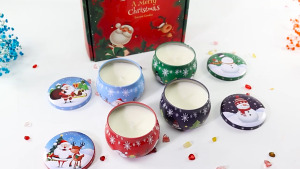 4-in-1 Scented Candle Christmas Creative Gift Box Smokeless Scented Candle Handmade dried flower soy wax Christmas gifts