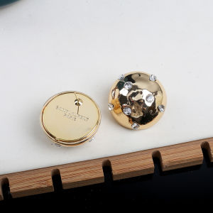 French Style Yangshulin round Gold and Silver Button Earrings Pattern Exaggerated Large Ball Diamond Stud Earrings Adjustable Ring