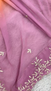 [PRE-ORDER] Ready Made Pure Chinon Silk With Unstitched Short Sleeve Fabric Suit (10-15days delivery)