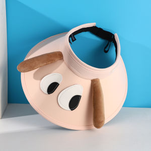 Childrens Summer Hat Ice Silk Wide Brim Sunshade Cap Cartoon Design Baby Boys Girls Anti-Uv Cap Breathable Hat Topless Style