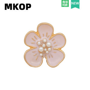 Mkop Hole Shoes Accessories Shoe Buckle Accessories Metal Pink Small Flower Shoe Ornament Decorative Buckle Fit Cross/Crocs