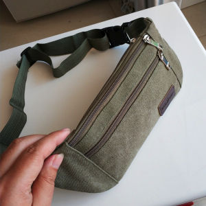 Lightweight Oxford Spinning Canvas Waist Bag for Men and Women Durable Wear-Resistant Sports Outdoor Tourism Waist Pouch