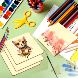 Square Wooden Board & Paulownia Wood Strips/20cm 30cm Panel & 1M 8mm-30mm Bars for DIY Craft Home Decoration