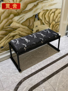 Black Bench Home Doorway Leopard Print Shoe Changing Stool Dining Stool Bedroom Bed End Stool Bench Antique Stool Accessible Luxury