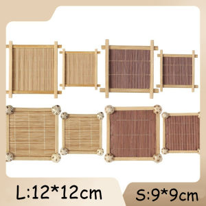 Bamboo Coasters for Coffee Mug Cup Mats Succulents Pots Trays Base Coaster Placemats Kitchen Accessories Garden Home Decor