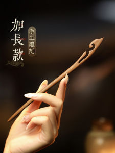 Long Peach Wood Hairpin Modern Daily Womens Hair Accessories Traditional Chinese Style High Sensation Hairpins for Bun Hairstyling