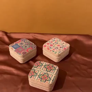 Jewelry Box Earrings Storage Box Embroidered Front With Zipper High End Luxury Storage Rings Jewelry Storage Box