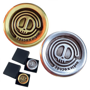 Brifit Metal Skull EDC Hand Pushing Coin Papa Brand Decompression Toys Fidgeting Toys Sensory Toys to Relieve Stress