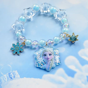 Elsa Princess Crystal Pearl Mermaid Heart Bracelet Childrens Accessory Little Girl Fashion Jewelry Wristband Mixed Material