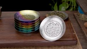 Boundless Voyage | Boundless Voyage Titanium Tea Tray Detachable & Heat Insulation Tea Tool Set Round Saucer for Home Camping Travel Ti3201D