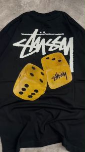 Kaos Stussy Gangstarr - tshirt stussy - kaos pria - tshirt pria - baju pria - kaos pria stussy GOLD DICE hitam