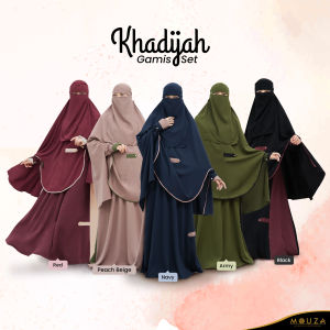 Khadijah Gamis Syari By Mouza - Dress Terbaru Mesumi | Nursing Friendly & Wudhu Friendly | Manset Cantik & Saku | 5 Varian Warna Cantik