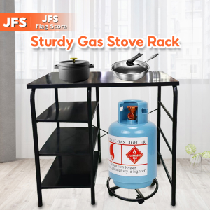 JFS Steel Gas Stove Rack Cabinet LPG Tank Stand Gasul Rack Stand with Tiles Kitchen Organizers Storage Shelf