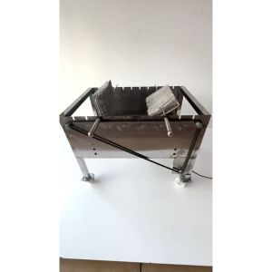 Bếp nướng than hoa lò quay gà vịt mô tơ tự động 10 xiên INOX Không Quạt - tặng 10 xiên đơn và 2 xiên 3