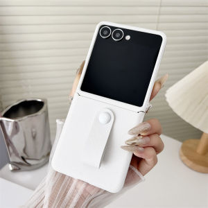 หรูหราหนังPUผิวสายรัดข้อมือกรณีโทรศัพท์สําหรับS Amsung G Alaxy Zพลิก7 6 5 4 5กรัมFlip5 Flip6 Flip7 FEป้องกันปกหลัง