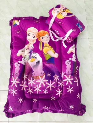 ที่นอนเด็กอนุบาล ลายเอลซ่า น่ารักๆ🧺🧸 ที่นอนสำหรับเด็กอนุบาลมีหมอนในตัว หมอนถอดชักได้ 🌟🦋💙