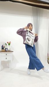 Carravelle Store tote bag kanvas / tas selempang dan tenteng polos bisa custom sablon TB 018