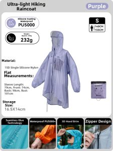 HIKEMAN | Zip Waterproof Silicone-treated Lightweight Portable Raincoat
