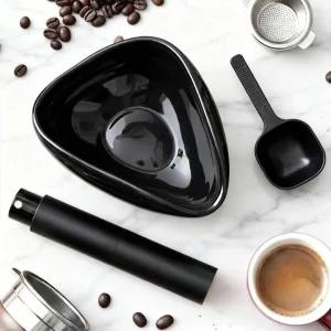 Leeseph Coffee Bean Dosing Cup and Spoon Set Ceramic Dosing Vessel Measuring Tray Kit for Coffee or Tea Espresso Accessories