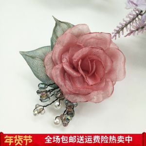 Professional Embroidered Floral Brooch Pin Womens Sweater Accessory Lapel Pin for Coat Suit Dress Fresh Style Nature System