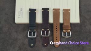 Genuine Cowhide Watch Bands 18 20 22mm Universal Handmade Leather Strap Belt Butterfly Buckle Accessory for Men Replace Bracelet