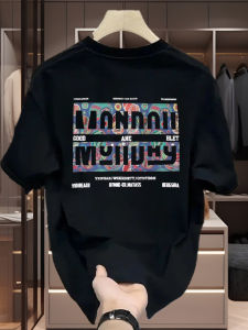 Loose Fit American Style Short Sleeve T-Shirt Mens Summer Printed Casual Top Comfortable Breathable Big Size round Neck Tee