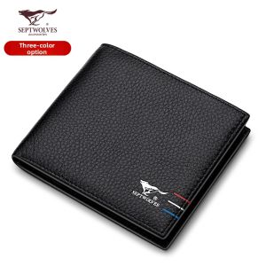 SEPTWOLVES | Genuine Leather Wallet Men 2025 New Model
