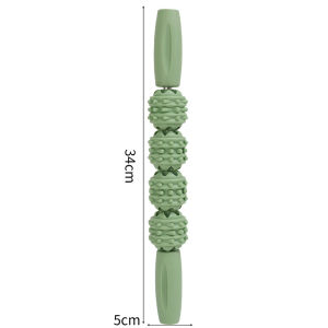  Dorisna 4 Ball Roller Muscles Massage Stick Yoga Fitness Wolf Tooth Foam Roller For Leg Arms Shoulder and Back Relaxation