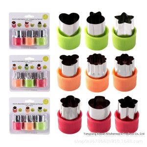 Hiện đại thép không gỉ khuôn bánh quy phù hợp với hình dạng thực phẩm sáng tạo thức ăn trẻ em bổ sung in ấn 3-Bộ chi tiết