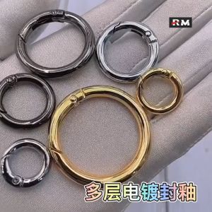 5/10Pcs Zinc Alloy Spring Ring Open O Ring Spring Buckle Key Ring Handbag Mobile Phone Bag Accessories Diy Hooks Chain Metal Snap Buckle Lady Bags Hanging Ring Carry Ring Coil