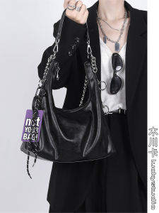 Original Retro Cool Sensation Soft Leather Underarm Bag Chain Single Shoulder Tote Bag Crossbody Bag New 2025 Wooden River Card