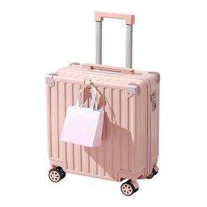 Mini 18-Inch Carry-On Suitcase for Girls Travel Luggage Hard Shell Polyester Lining Fashionable Trendy ABS PC Material