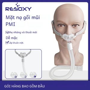 Mặt Nạ CPAP Resoxy Kiểu Đệm Mũi Đa Năng PM1 Dành Cho Chứng Ngưng Thở Khi Ngủ Với Đệm Silicon Cỡ S/M/L Tương Thích Với Máy CPAP & BiPAP
