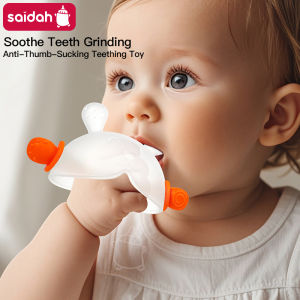 Soothe the Teeth Bunny Teething Toy with Hidden Handle - Anti-Thumb Sucking Design Soft Silicone Easy Grip for Youngsters