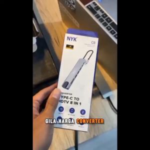 Converter 8 in 1 Type C to Hub USB Lan HDTV Card Reader NYK C8