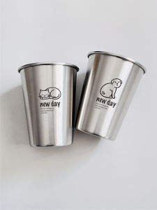 Baby Tooth Cup Cute Drop-Resistant Gargle Cup Toddler Children 304 Stainless Steel Kids Tooth Mug Boy Girl