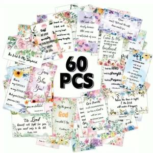 60pcs/pack Bible Verse Cards Prayer Cards for Women with Assorted Bible Verses Mini Scripture Cards Inspirational Quote Cards