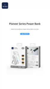 WiWU Pioneer 10000mAh Magnetic Power Bank | 5-in-1 Hub Built-in Cables Pro Watch Charger 20W PD Solid-State Safe