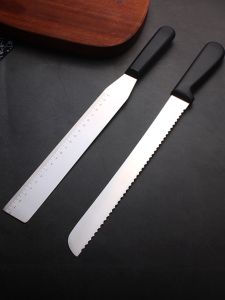 Stainless Steel Cake Smoother Knife Bread Scoring Knife Floral Decoration Knife Right Angle Knife One Cut Removal Knife Baking Tool
