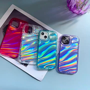 Glitter Water Ripple Silicone Soft Phone Case For iPhone 16Pro 15 14 13 12 Mini 11 Pro Max XR XS Plus Laser Protective Cover Cases