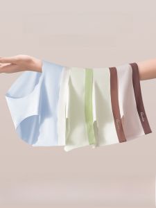 ต้านเชื้อแบคทีเรียบริสุทธิ์ ผ้าฝ้าย เป้าน้ําแข็ง ผ้าไหม ผู้หญิง ชุดชั้นในสามเหลี่ยม กางเกงขาสั้น บาง ดีไซน์ ใส่สบาย ระบายอากาศได้ดี สุภาพสตรี กางเกงชั้นในหญิง