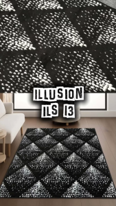 ILLUSION Karpet Lantai 100x150 Motif 13 Black White