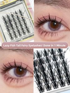 MONLEYTA | Natural Looking Fake Eyelashes Womens Single Cluster Self Adhesive Fish Tail Cartoon Fairy Hair Under Eyelashes Bridal Extensions