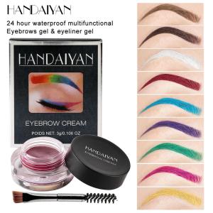HANDAIYAN Waterproof Eyebrow Gel Cream High Pigment Long Lasting Brows Tint With Brush Natural Look Makeup Kit For Women