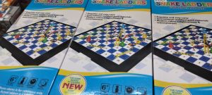 Snake Ladders Game Board with Pieces and Dice 6+ Years New Easy to Carry Expandable Standard Game.