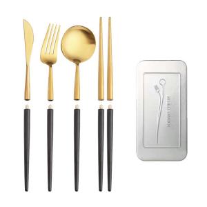 MEISITEKEKE | Portable 304 Stainless Steel Cutlery Set Detachable Foldable