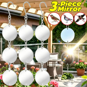 Triple Acrylic Mirror Bird Reflective Disc Repellent Pigeon Away Anti Bird Flash Wind Spinner Double Sided Garden Orchard Bird-Proof Scare Disc