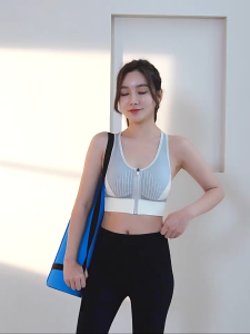 Bra Sport Gym Yoga Push Up Bra Tank Top Bra Olahraga Wanita Tanpa Kawat Atasan Sport Bh Gym Bra Dengan Resleting Depan IBH36