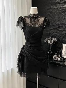 Elegant Lace Embroidery Dress Stylish and Distinctive Slimming Design